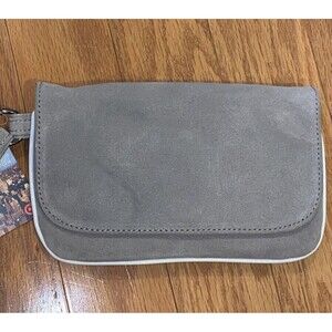 Clutch Proenza Schouler For Target Wristlet Go! Grey Suede Leather Hand Bag